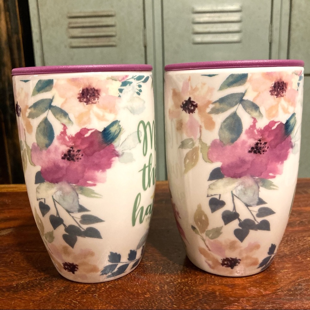 Pair 16oz Ceramic Coffee Mugs Motivational NWT - Picture 5 of 11